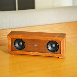 木製　オーディオ　ステレオ　スマホスピーカー　直径80mm　Bluetooth　接続　木のやさしい音質 1枚目の画像