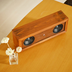 木製　オーディオ　ステレオ　スマホスピーカー　直径80mm　Bluetooth　接続　木のやさしい音質 5枚目の画像