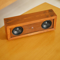 木製　オーディオ　ステレオ　スマホスピーカー　直径80mm　Bluetooth　接続　木のやさしい音質 3枚目の画像