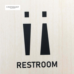 トイレマーク　RESTROOM　カッティングシート　切文字　ピクトサイン　ピクトグラム　男女　type-C 1枚目の画像