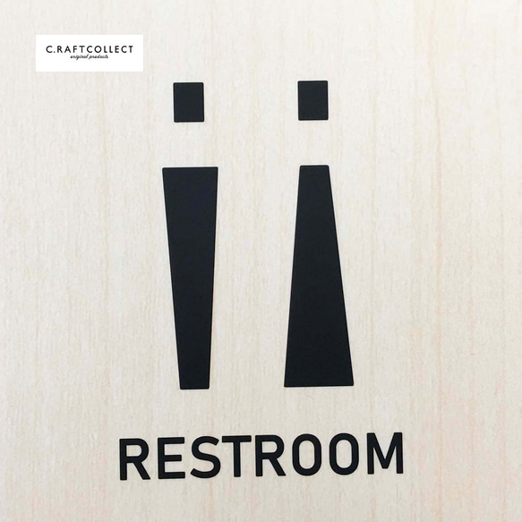 トイレマーク　RESTROOM　カッティングシート　切文字　ピクトサイン　ピクトグラム　男女　type-C 1枚目の画像