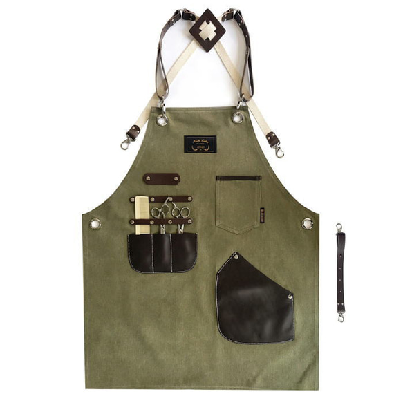 理容 美容エプロン 職人 シザーエプロン 作業エプロン デニムエプロン レザーエプロン かっこいい ショップエプロン ア 