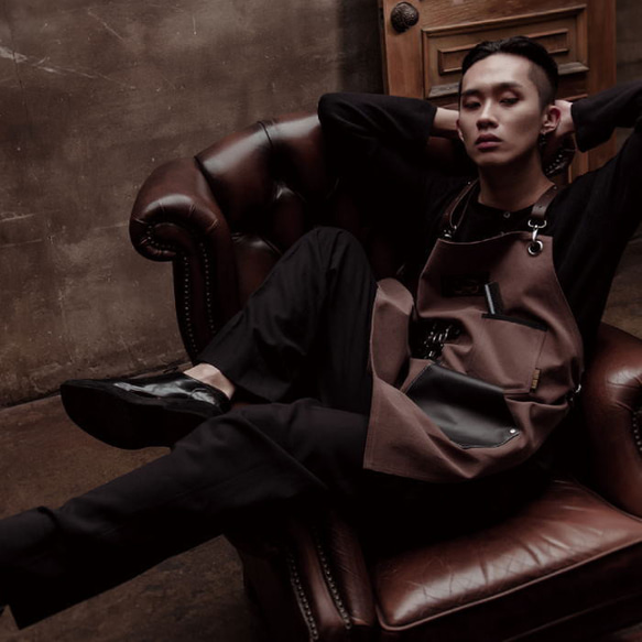 理容 美容エプロン 職人 シザーエプロン 作業エプロン デニムエプロン レザーエプロン かっこいい ショップエプロン ア 