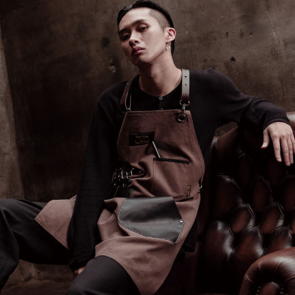 理容 美容エプロン 職人 シザーエプロン 作業エプロン デニムエプロン レザーエプロン かっこいい ショップエプロン ア 