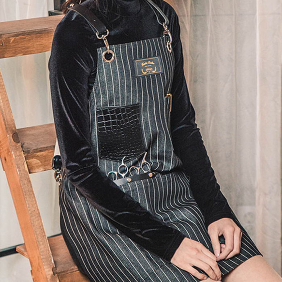 理容 美容エプロン 職人 シザーエプロン 作業エプロン デニムエプロン レザーエプロン かっこいい ショップエプロン ア 