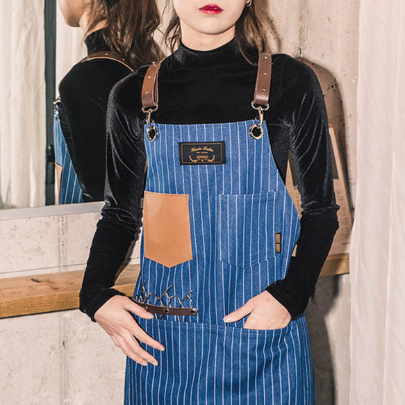 理容 美容エプロン 職人 シザーエプロン 作業エプロン デニムエプロン レザーエプロン かっこいい ショップエプロン ア 