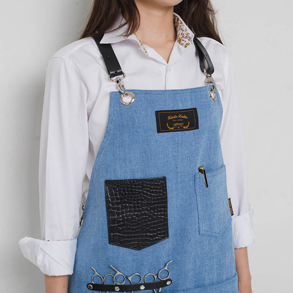 理容 美容エプロン 職人 シザーエプロン 作業エプロン デニムエプロン レザーエプロン かっこいい ショップエプロン ア 