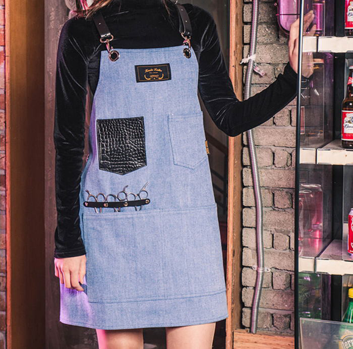 理容 美容エプロン 職人 シザーエプロン 作業エプロン デニムエプロン レザーエプロン かっこいい ショップエプロン ア 16,335円