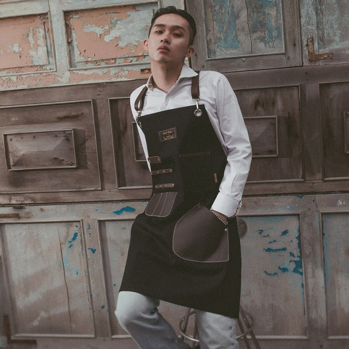 理容 美容エプロン 職人 シザーエプロン 作業エプロン デニムエプロン レザーエプロン かっこいい ショップエプロン ア 16,687円