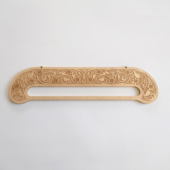 タペストリーハンガー （花唐草／ゴールド） ウォールデコ 壁掛け　手織り 作品展示　おしゃれ　オリジナル商品　日本製 2枚目の画像
