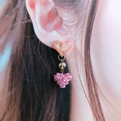 Triple Heart ♡♡♡ 三連ハート イヤリング・ピアス