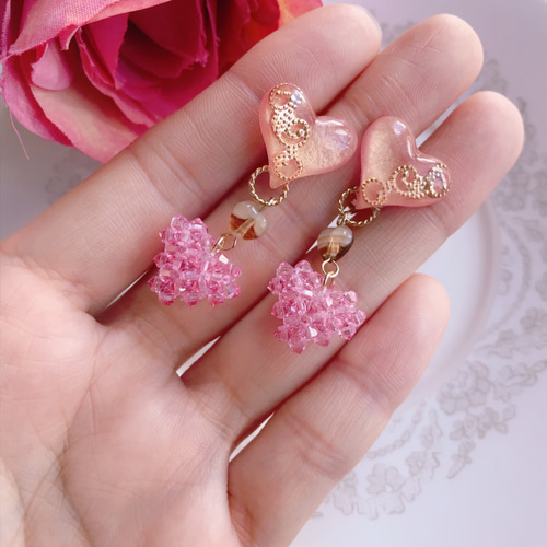 Triple Heart ♡♡♡ 三連ハート イヤリング・ピアス