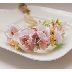 【再販】ペット用アクセサリー　ピンクローズの花かんむり 2枚目の画像
