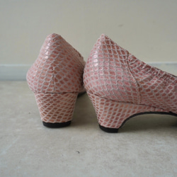 21.5cm尺寸限定★易穿脫芭蕾舞鞋-粉紅蟒蛇皮 第3張的照片