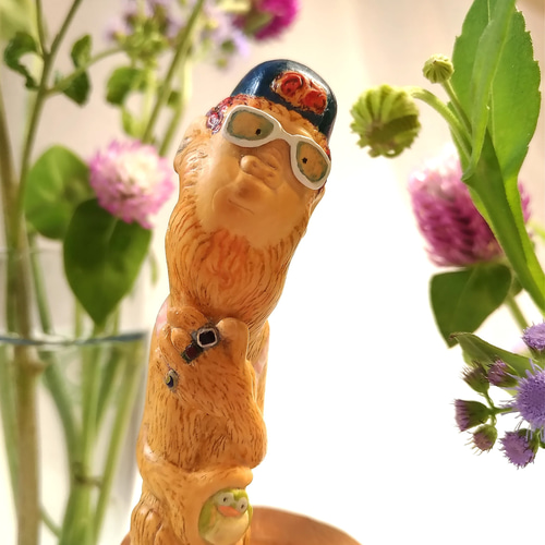 判子にもなれる 柘植の小さい置物彫刻 「おれミュージシャン」 その他