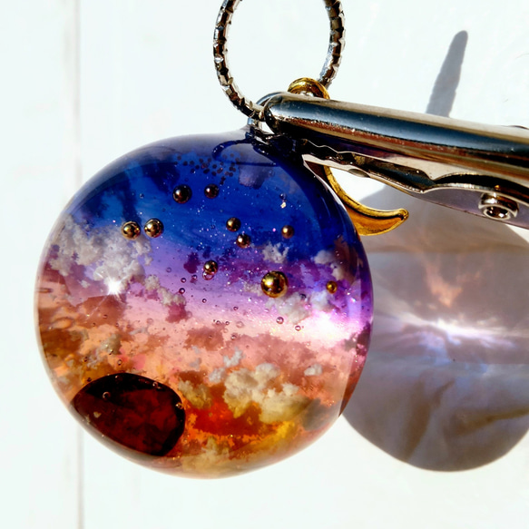 送料無料】空レジン アクセサリー 天然石《夕焼けグラデーション  