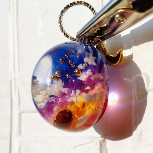 送料無料】空レジン アクセサリー 天然石《夕焼けグラデーション