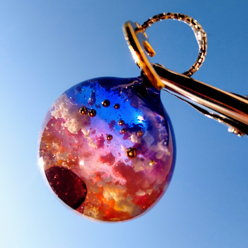 送料無料】空レジン アクセサリー 天然石《夕焼けグラデーション