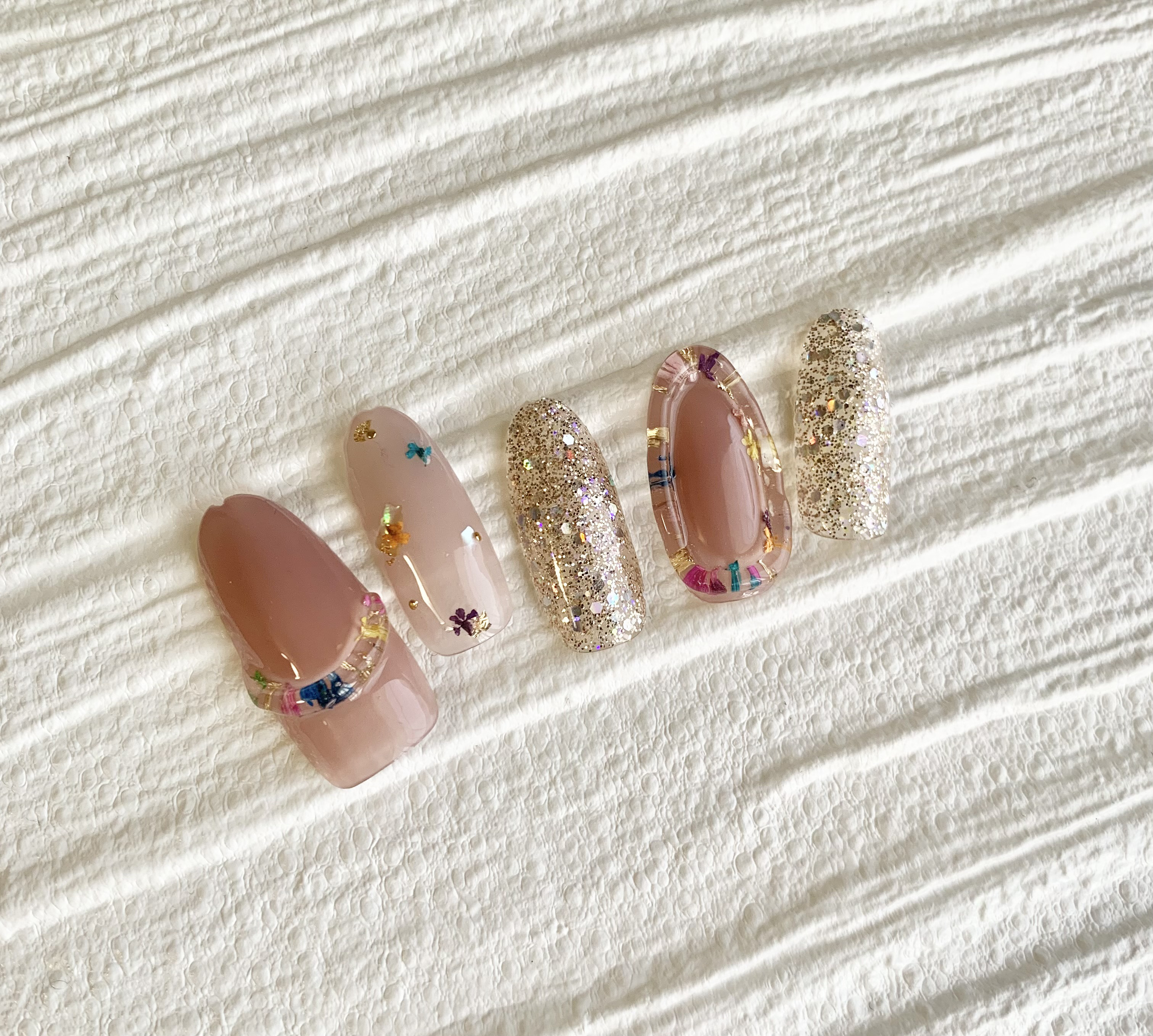 ネイルチップ＊押し花ネイル ドライフラワーネイル お花ネイル