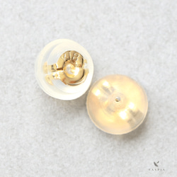 K18 橄欖石和鑽石柱式耳環 ~Ello Lilas~ 八月生日石 第7張的照片