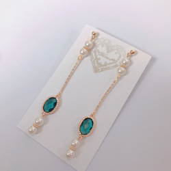 bottlegreen pierce♡ボトルグリーンカラーピアス 4枚目の画像