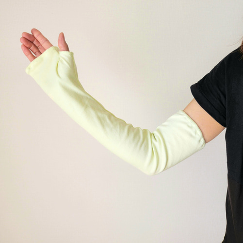 紫外線対策//ふんわり柔らかアームカバー│レモンイエロー│日焼け防止