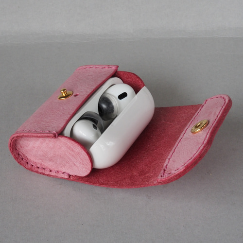 受注製作] 本革 イタリアンレザーを使ったAirPods カバー スマホケース