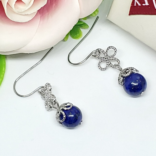 お買い得】天然石＊ラピスラズリ＊ピアス/イヤリング＊アレルギー対応 