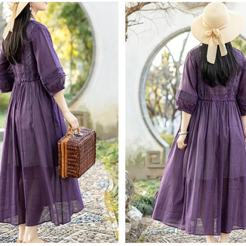 Plein Sud ワンピース 未使用 シルク 紫 パープル プレインスッド