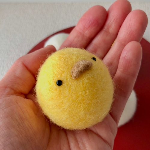 受注生産】ちょこんと手乗りひよこ 羊毛フェルト イネムリウサギ 通販