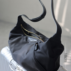 日本Nylon原料配合ヘッド層ナパ牛革3wayショルダーバッグです #黒です 9枚目の画像