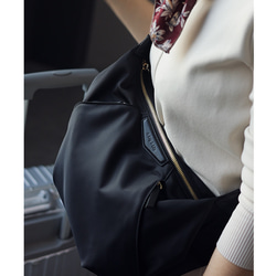日本Nylon原料配合ヘッド層ナパ牛革3wayショルダーバッグです #黒です 16枚目の画像
