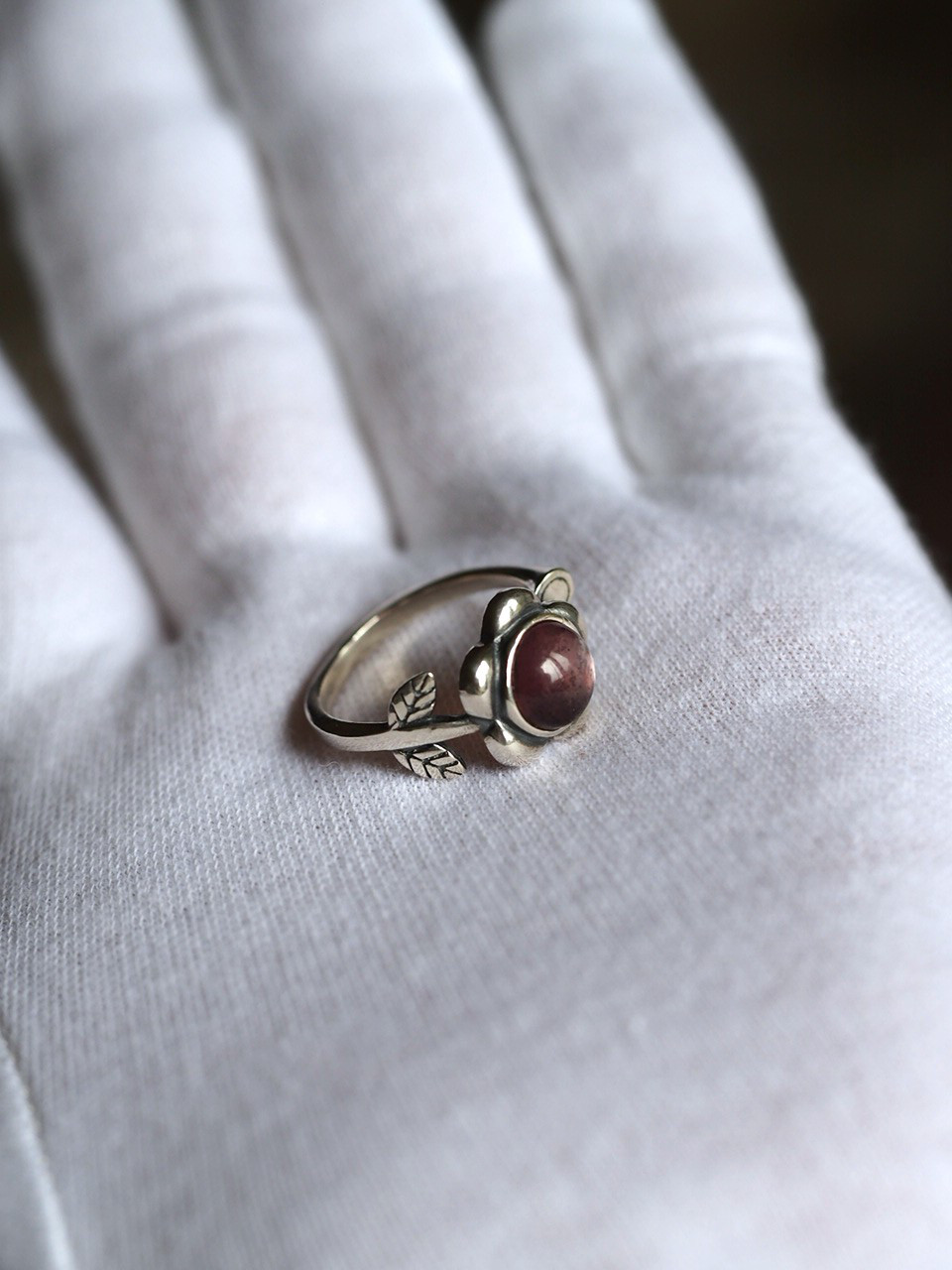 ８レピドライト　S925お花のリング❀