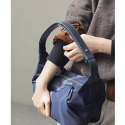日本Nylon原料配合ヘッド層ナパ牛革3wayショルダーバッグです #紺色です 14枚目の画像