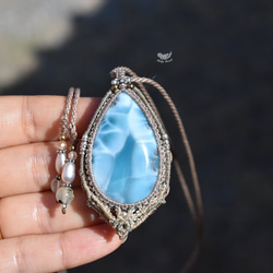 深海★高品質★Larimar 流蘇項鍊 1005 第2張的照片