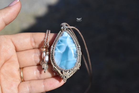 深海★高品質★Larimar 流蘇項鍊 1005 第2張的照片