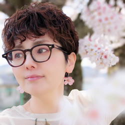 一輪咲 本物の桜のピアス｜イヤリング｜No.186 2枚目の画像