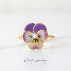 ビオラ リング　⁂　ドライフラワー　指輪 25bf857a9eb5b80d6d11491658e156