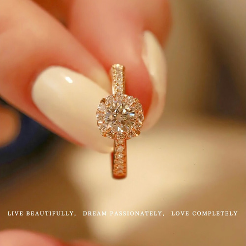 モアッサナイト ヘイローリング キラキラ シルバー925 0.5ct