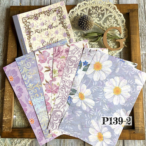 P139-b コラージュ素材】海外紙モノ デザインペーパー 本 花 P139-b コラージュ素材】海外紙モノ デザインペーパー 本 花