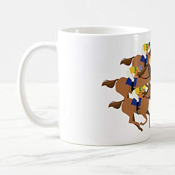 競馬の騎手とサラブレットのイラストのマグカップ：フォトマグ（馬シリーズ） 5枚目の画像
