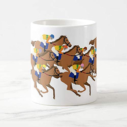 競馬の騎手とサラブレットのイラストのマグカップ：フォトマグ（馬シリーズ） 3枚目の画像