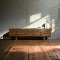 WORK SHOP MITSUYA 工房　テレビボード ▨TV wood board1340teak mitsuya 工房の大人気商品。 天然木を
