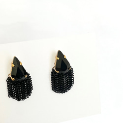 Swarovski（スワロフスキー）×チェーン ピアス【Black】 3枚目の画像