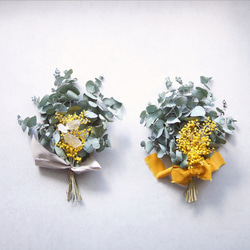 【母の日フラワー2023】ユーカリ&ミモザのスワッグ〜稀少花材ルナリアを添えて〜 6枚目の画像