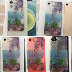 海と藤の花 柄スマホケースiPhone13/iPhoneXR/iPhone12/iPhone11/iPhone14 3枚目の画像