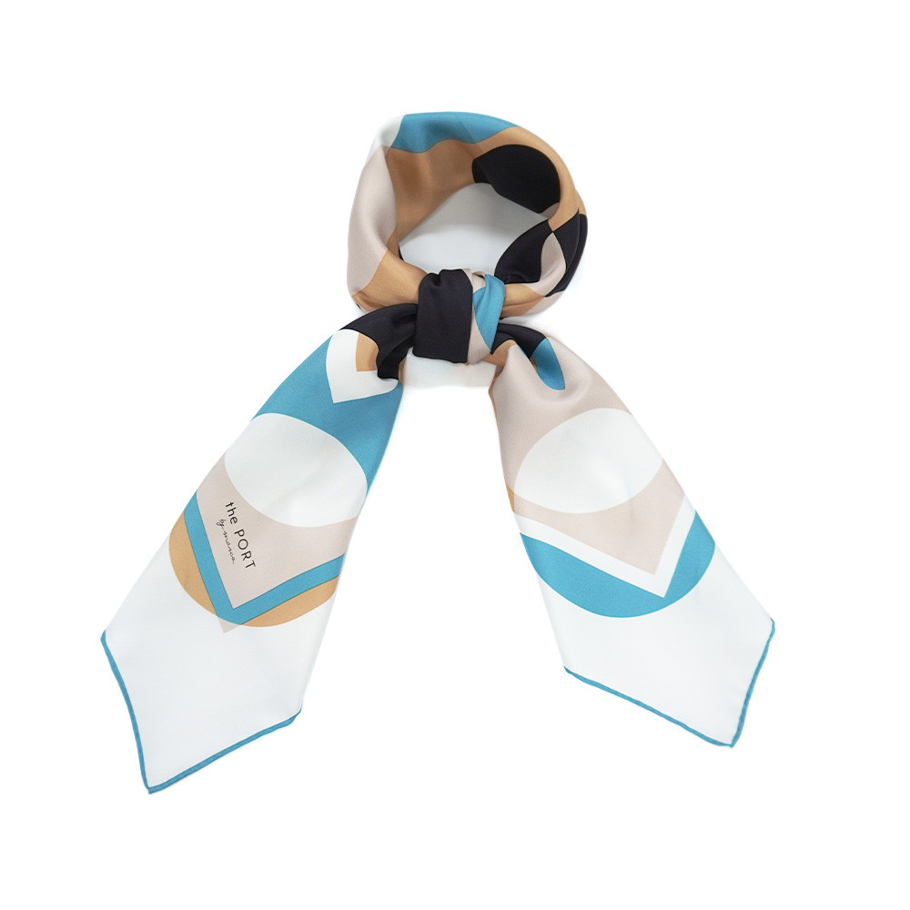 LIGHT(CGQ-041T) 【the PORT by marca】大判 シルクツイル スカーフ CAMEL