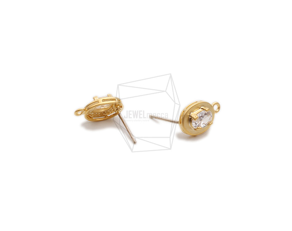 ERG-2355-MG【2個入り】キュービックスタッドピアス,Cubic Stud Earrings 3枚目の画像