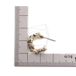 ERG-2356-G【2個入り】フラワーピアス,Flower Post Earring/12.8mm X 16.9mm 5枚目の画像