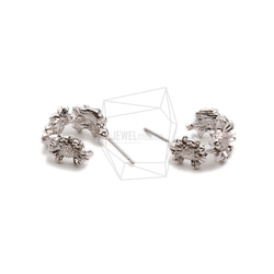 ERG-2356-R【2個入り】フラワーピアス,Flower Post Earring/12.8mm X 16.9mm 3枚目の画像